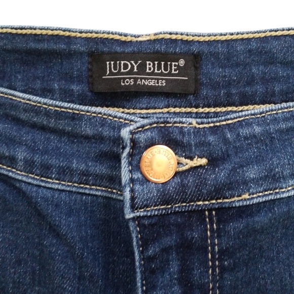 Judy Blue Women's Dark Wash Stretch Split Hem High Waist Skinny Jeans Size 15/32 - Picture 4 of 11